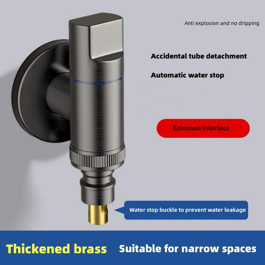 Imported brass washing machine special faucet automatic stop valve mini buckle type water nozzle joint drum automatic universal